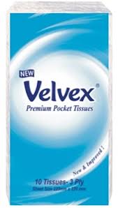 Velvex White Pocket Tissues 10'S